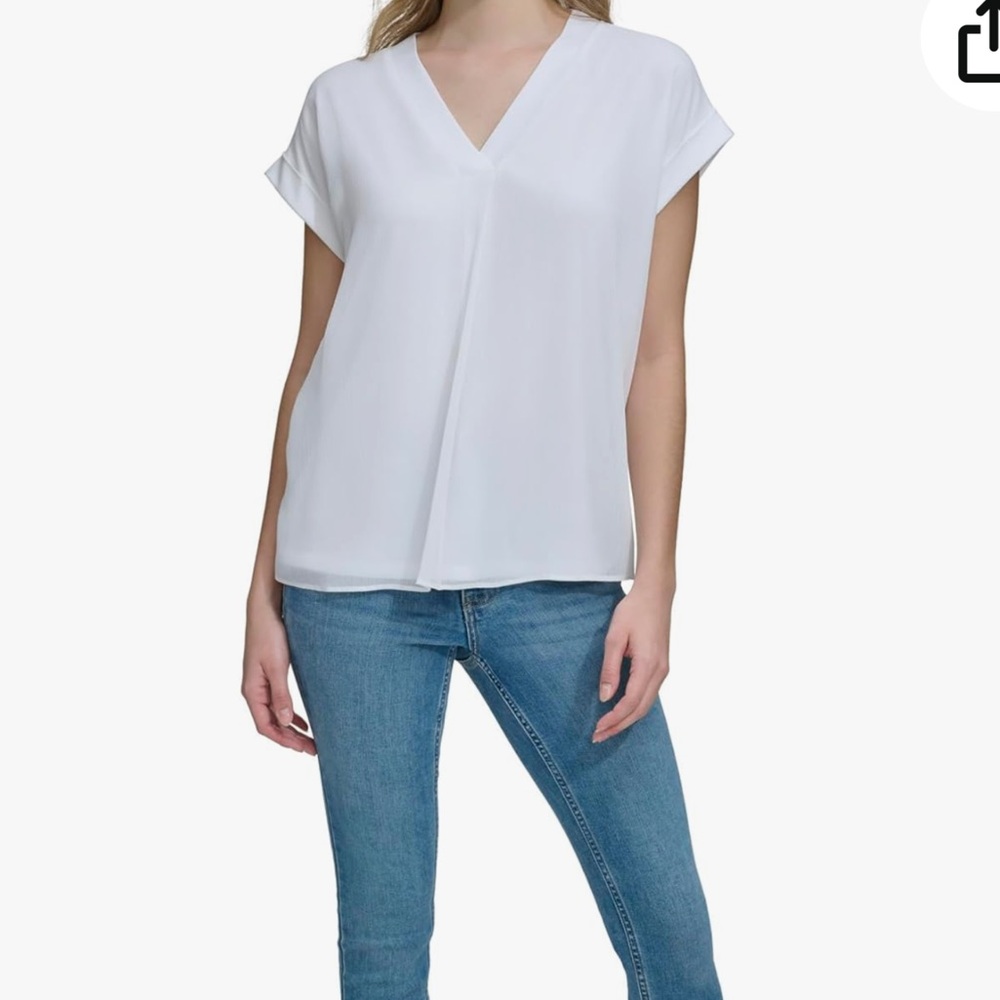 Calvin Klein medium off white v-neck top